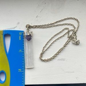 Amethyst and selenite necklace
